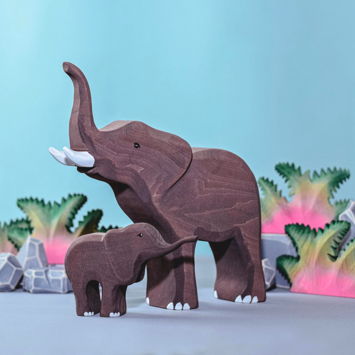 Wooden Animals - Elephants - Set of 2