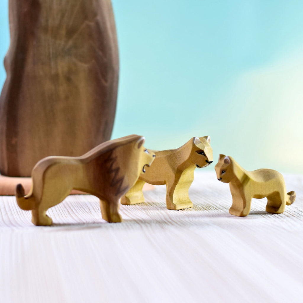 Wooden Animals - Lion Family - Set of 3