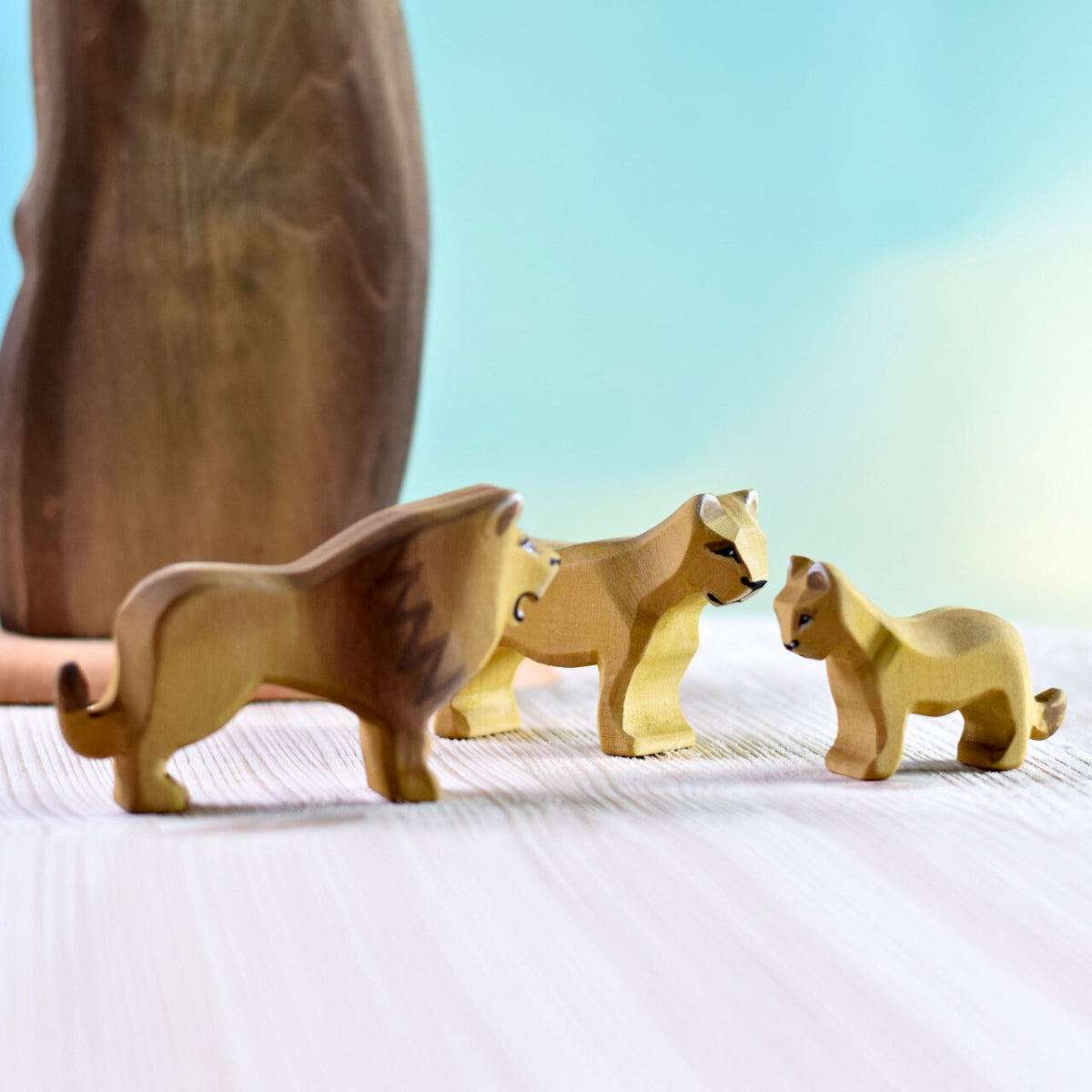 Wooden Animals - Lion Family - Set of 3