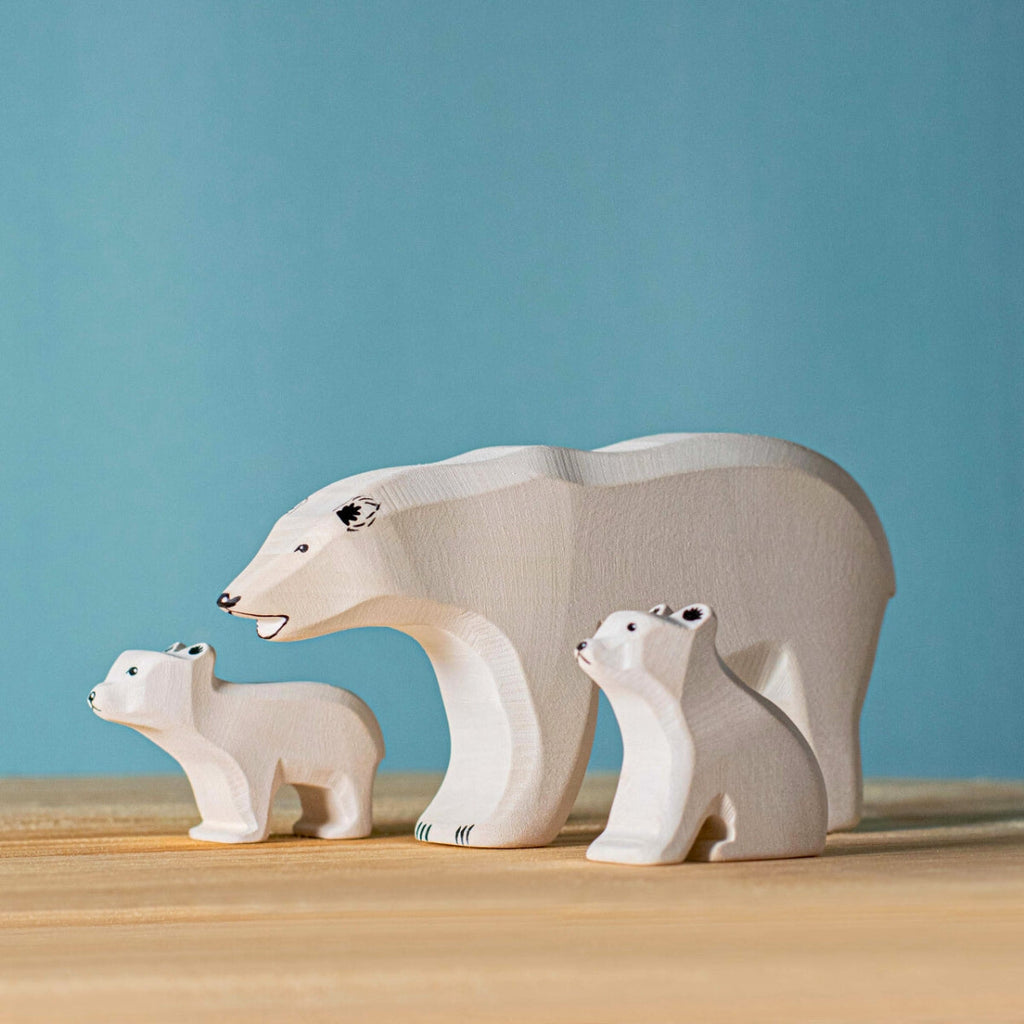 Wooden Animals - Polar Bears & Ice Floe - Set of 4