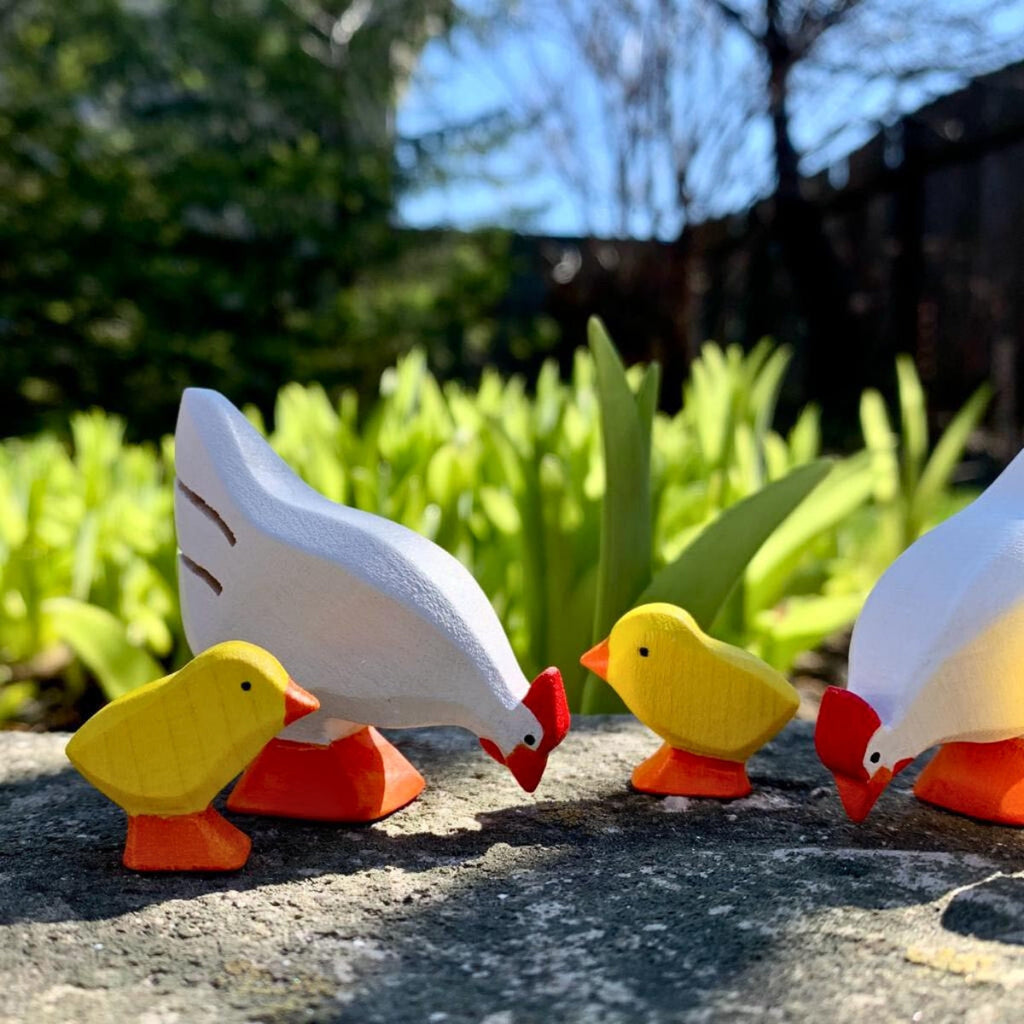 Wooden Bird - Chicken Hen - White