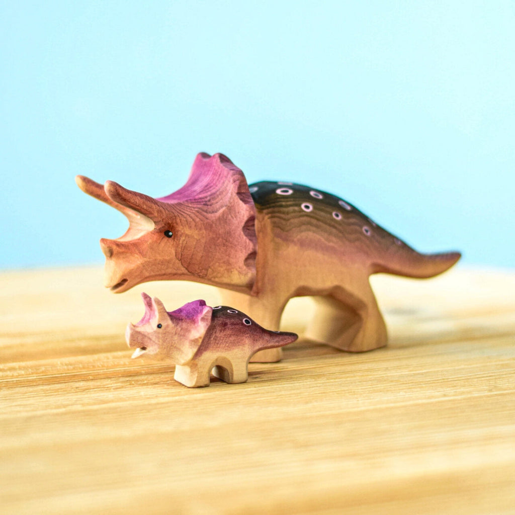 Wooden Dinosaurs - Triceratops - Set of 2