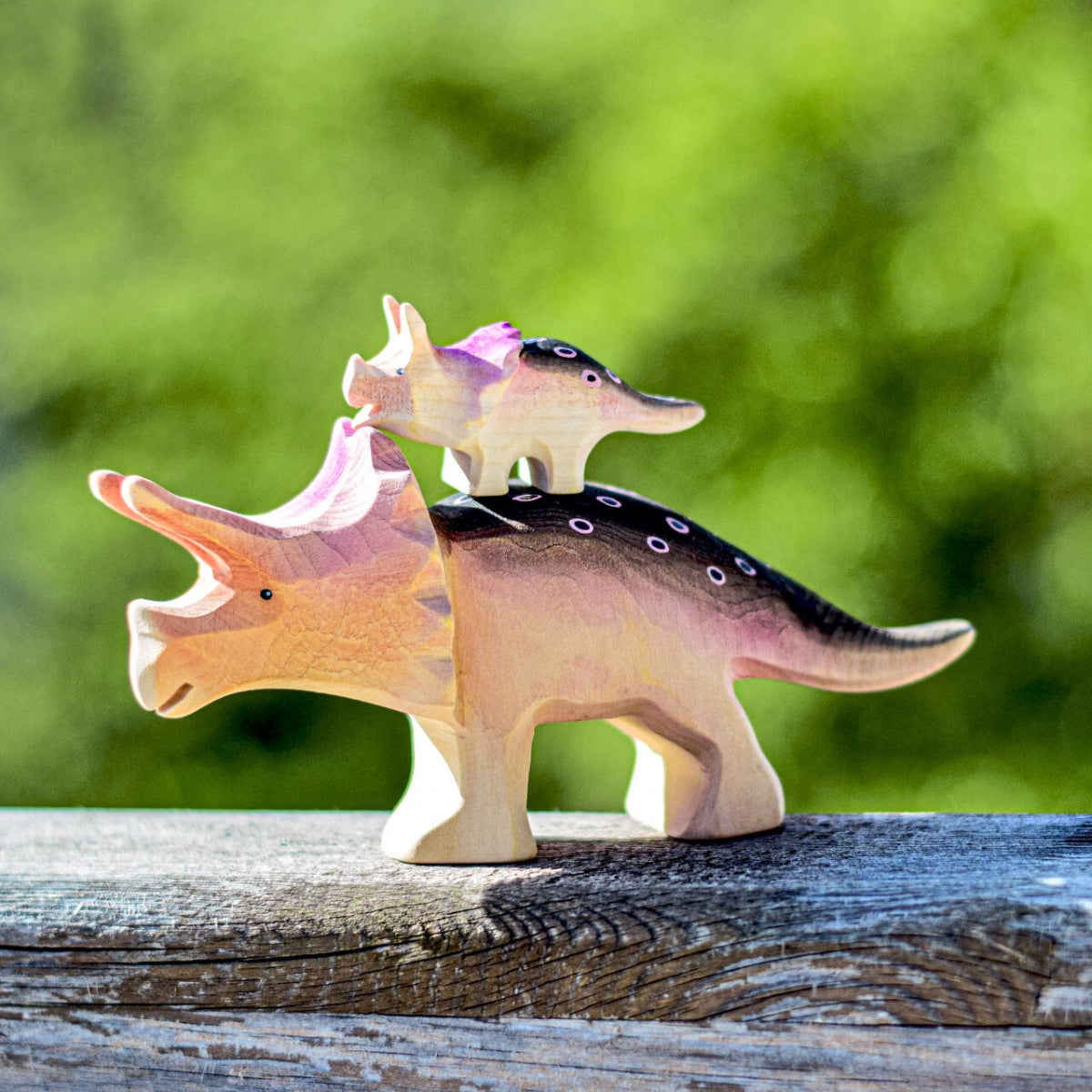 Wooden Dinosaurs - Triceratops - Set of 2