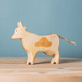Wooden Farm Animal - Cow - White & Brown