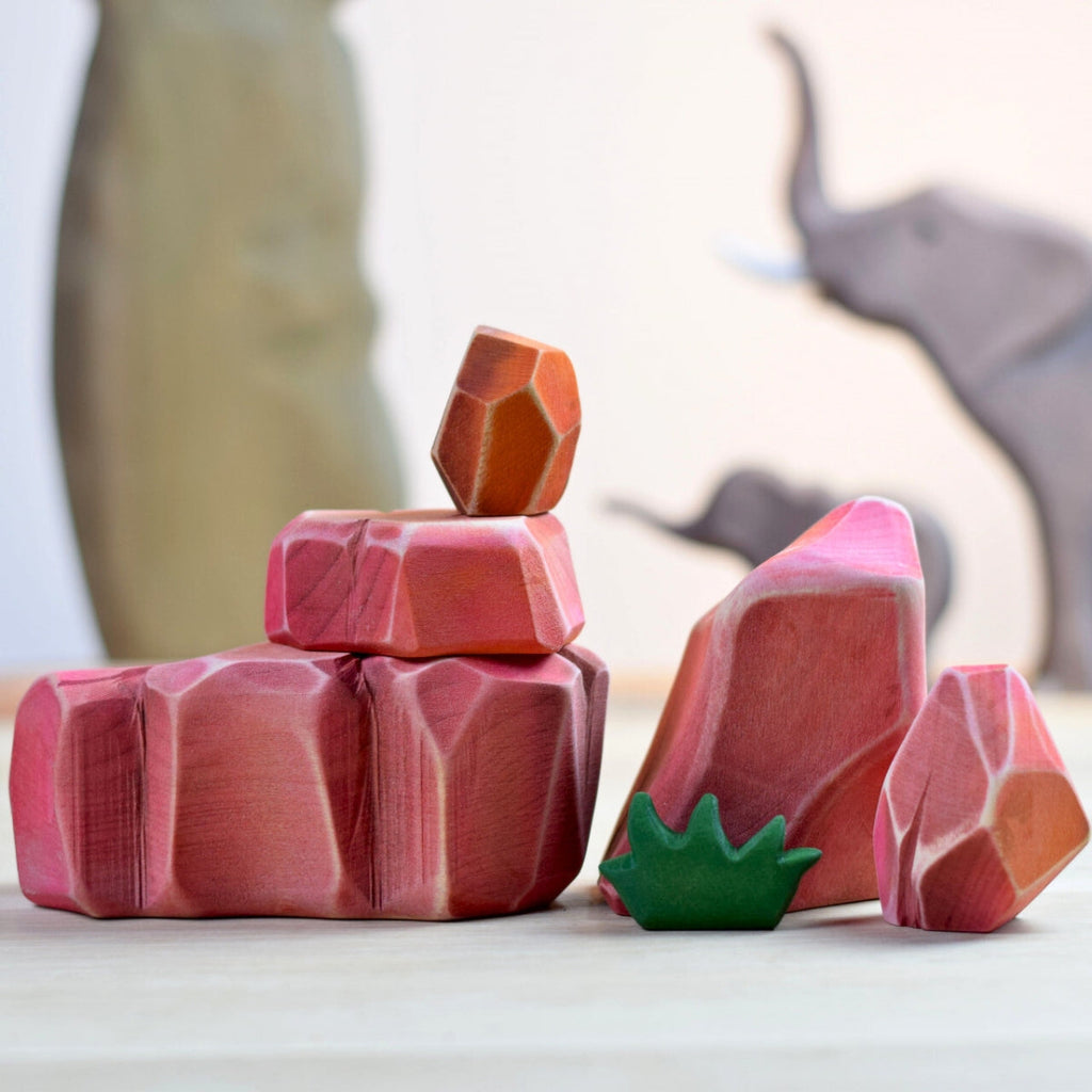 Wooden Savanna Landscape Rocks - Set of 5