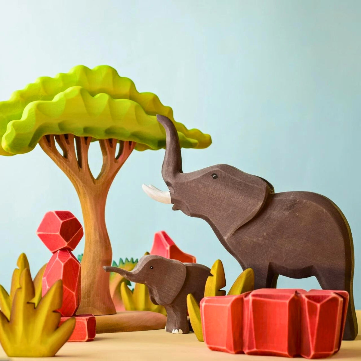 Wooden Animals - Elephants - Set of 2